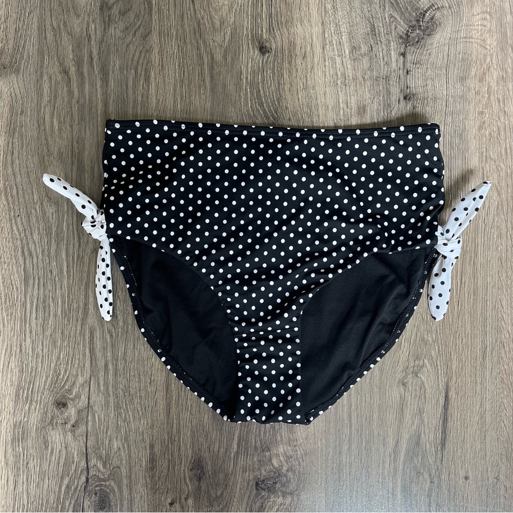 Polka dot bikini bottom .